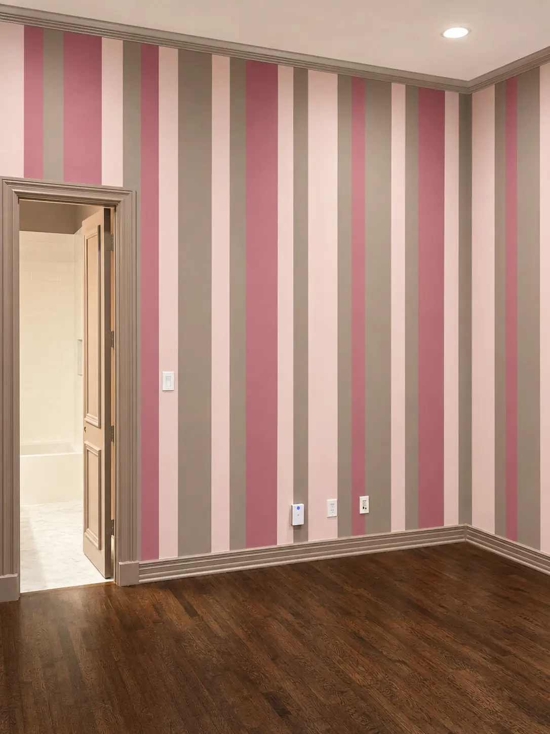 Striped bedroom wall